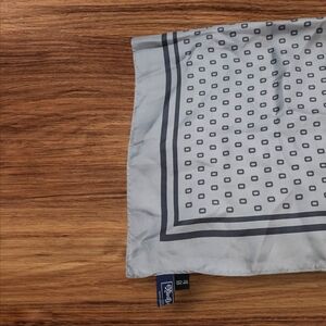 Rivets Boston Gray Geometric Silk Grey Wrap with Black Border